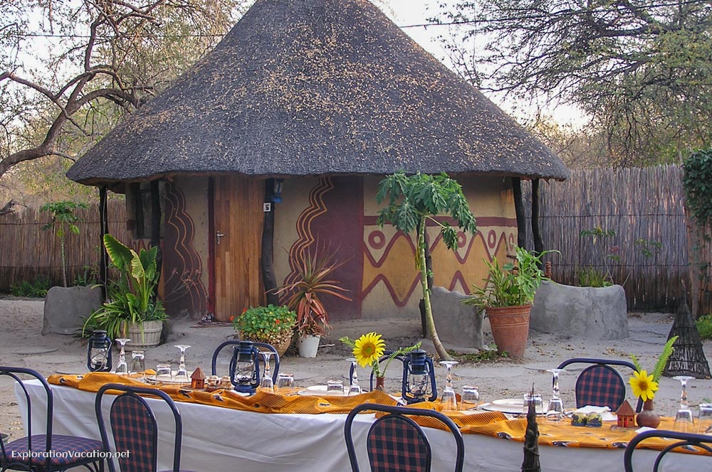 Traditional-style lodging at Betty's bed and breakfast in Maun, Botswana - ExplorationVacation