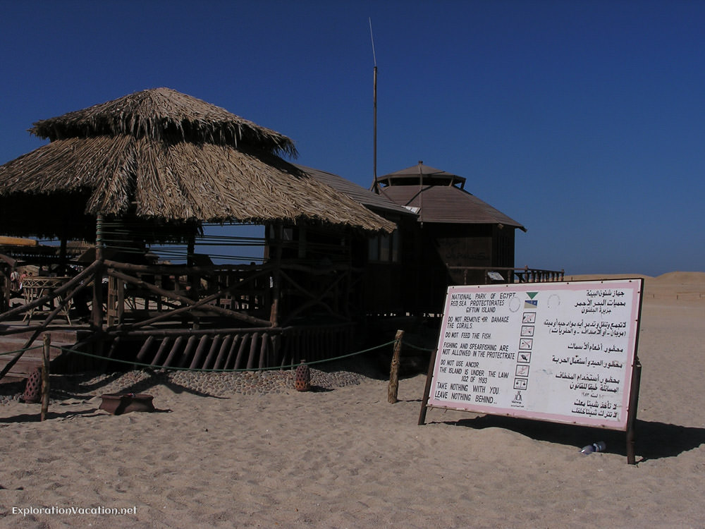 Sign on beach 