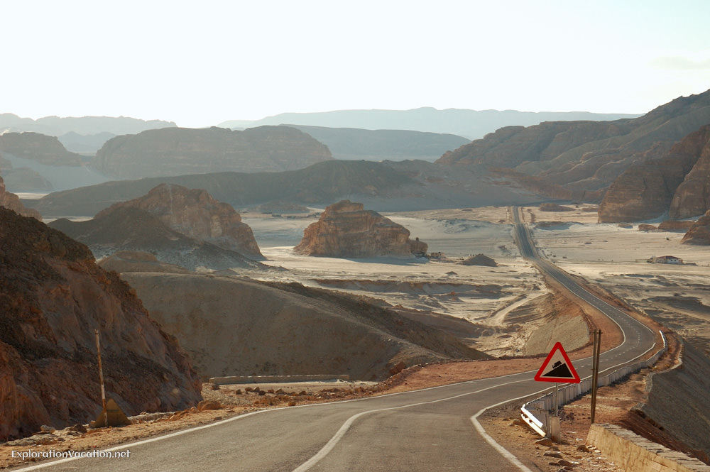 road with distance mountains