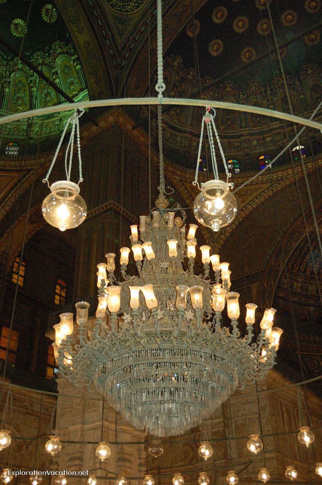 chandelier in Mohammed Ali Mosque - ExplorationVacation