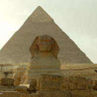 Sphinx and pyramids