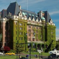 The ivy-covered Empress Hotel.