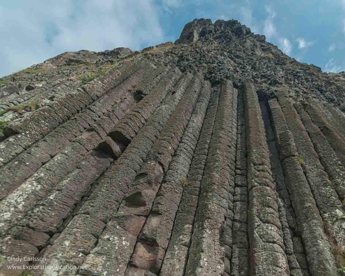 photo of a rock formation called the Giant's Organ at the Giant's Causeway UNESCO World Heritage site in Northern Ireland &copy; Cindy Carlsson - ExplorationVacation.net