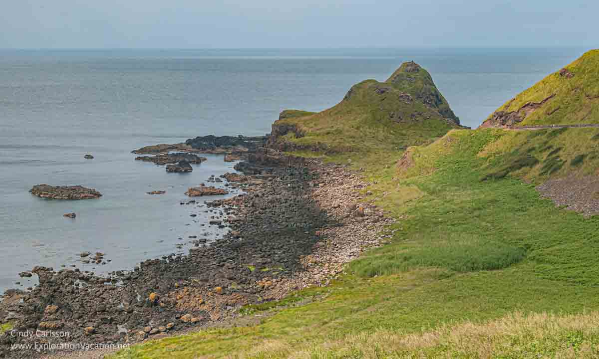 photo of coastline with Humphry the camel formation as you enter the Giant's Causeway UNESCO World Heritage site in Northern Ireland &copy; Cindy Carlsson - ExplorationVacation.net