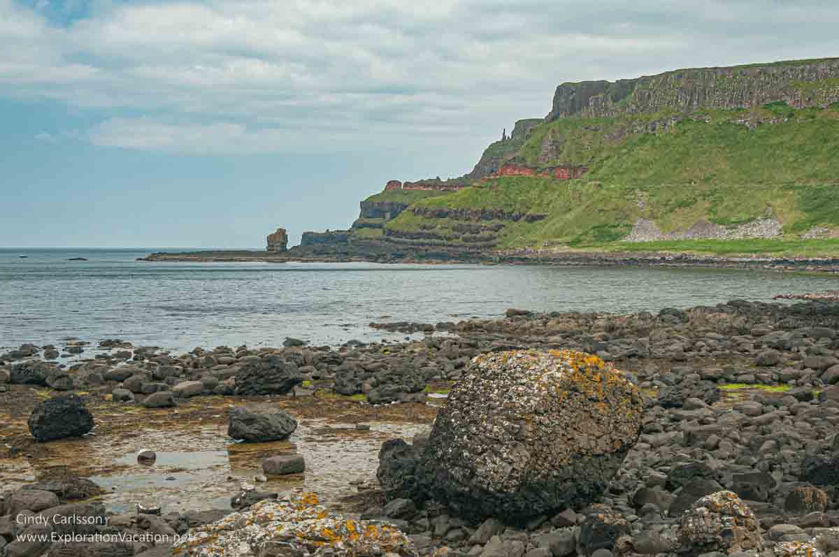 photo from shore of the coastline at the Giant's Causeway UNESCO World Heritage site in Northern Ireland &copy; Cindy Carlsson - ExplorationVacation.net