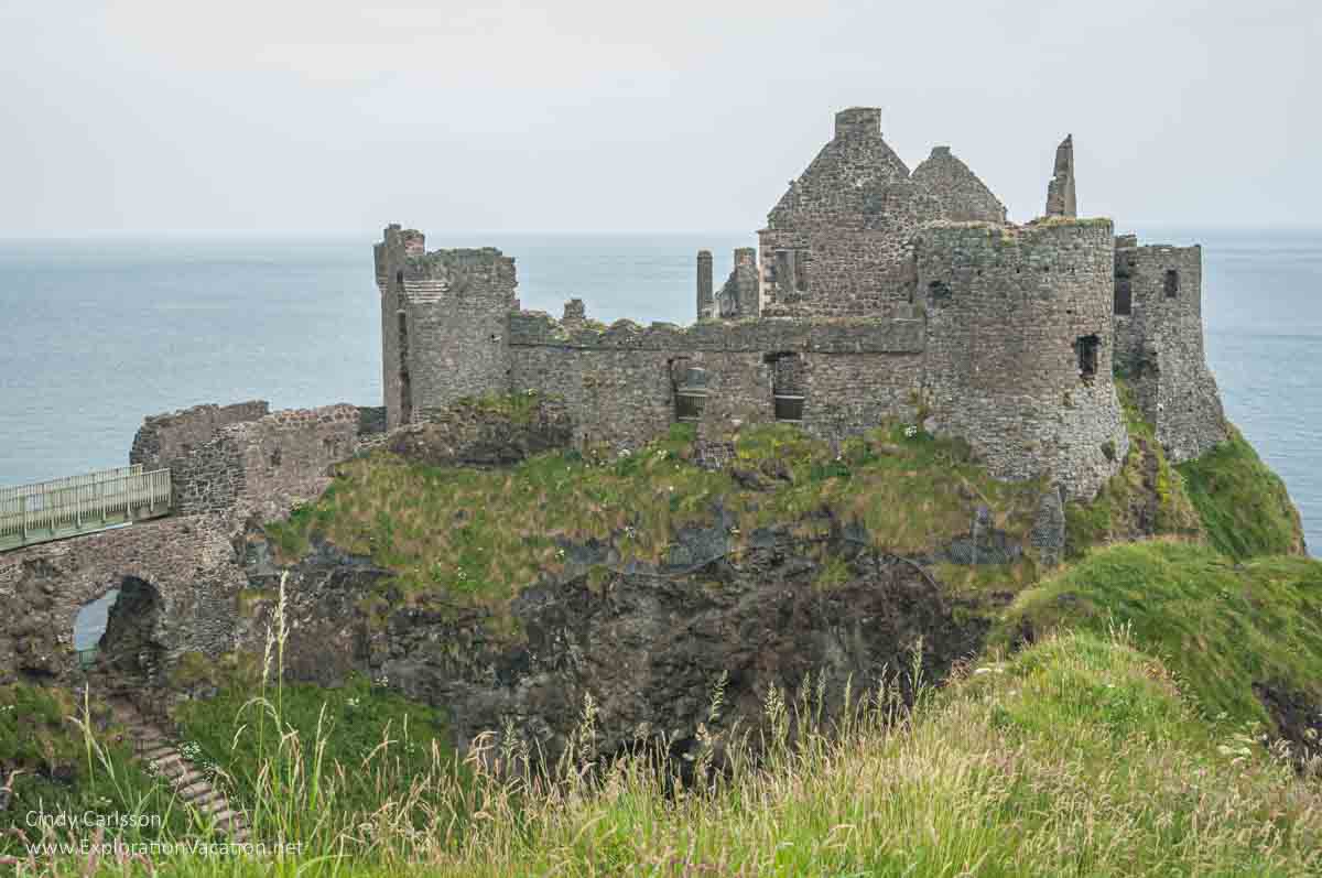 photo of Dunluce Castle ruins along the coast in Northern Ireland © Cindy Carlsson - ExplorationVacation.net