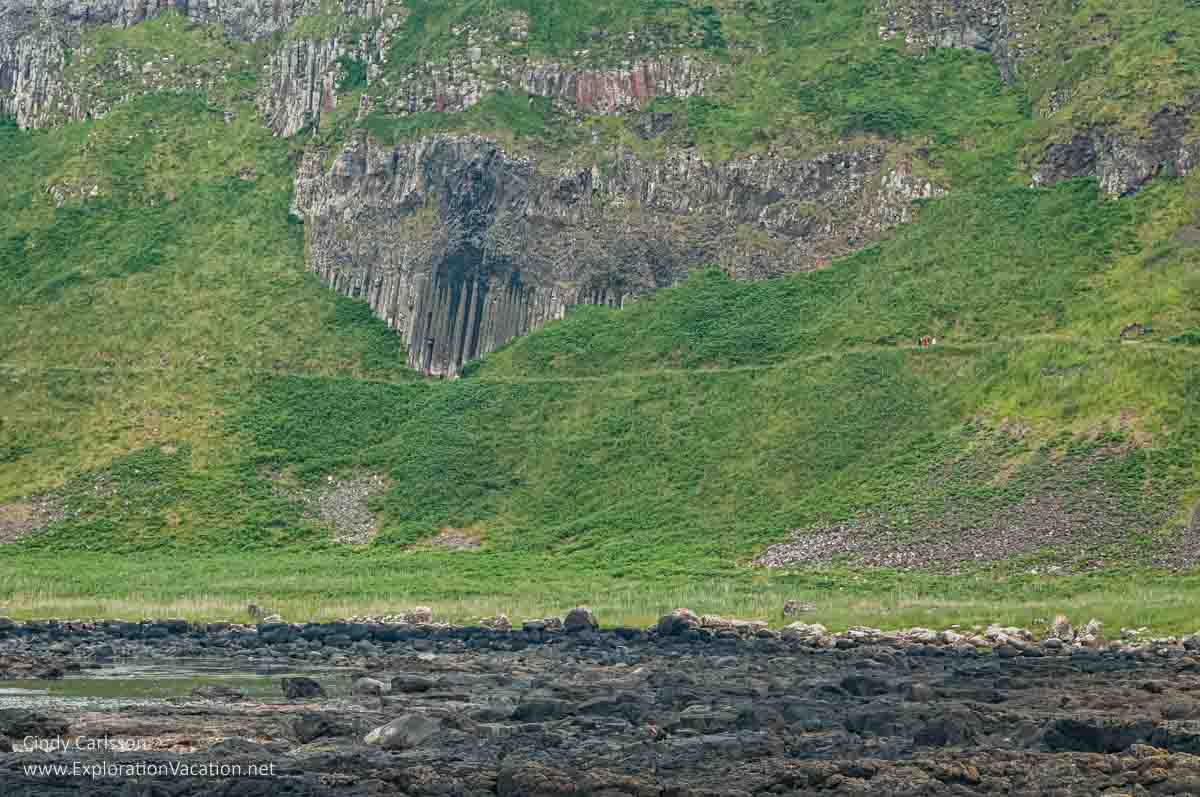 photo of a rock formation called the Giant's Organ at the Giant's Causeway UNESCO World Heritage site in Northern Ireland © Cindy Carlsson - ExplorationVacation.net