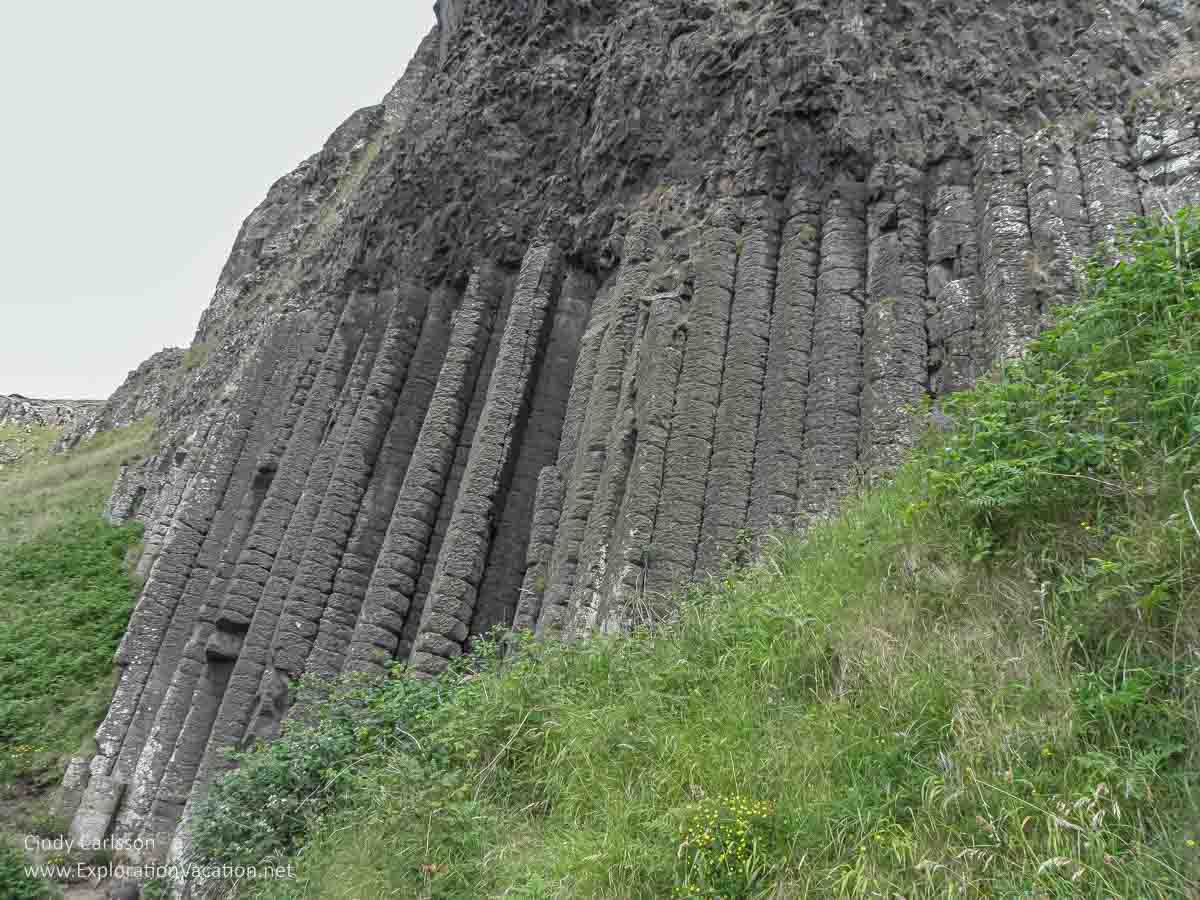 photo of a rock formation called the Giant's Organ at the Giant's Causeway UNESCO World Heritage site in Northern Ireland © Cindy Carlsson - ExplorationVacation.net