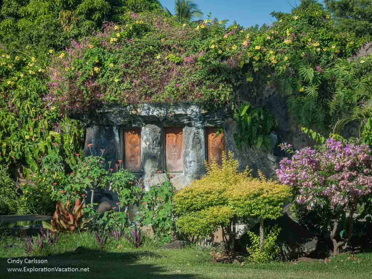 2009 photo of a feature near the pool at the Royal Tahitian in Papeete, French Polynesia &copy; Cindy Carlsson at ExplorationVacation.net