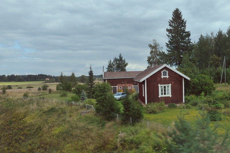 small red rural house in Finland
