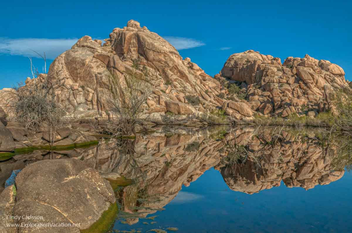 Rocks and reflections in a small lake