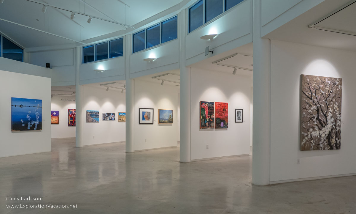 Photo of an art exhibit in the Artists Center at the Galen in Palm Desert, near Palm Springs, California. (Photo &copy; Cindy Carlsson at ExplorationVacation.net)