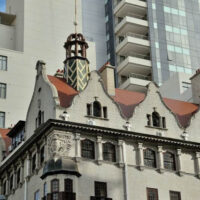 old and new buildings