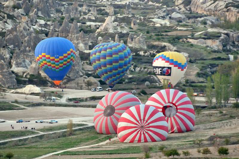 hot air balloons rising