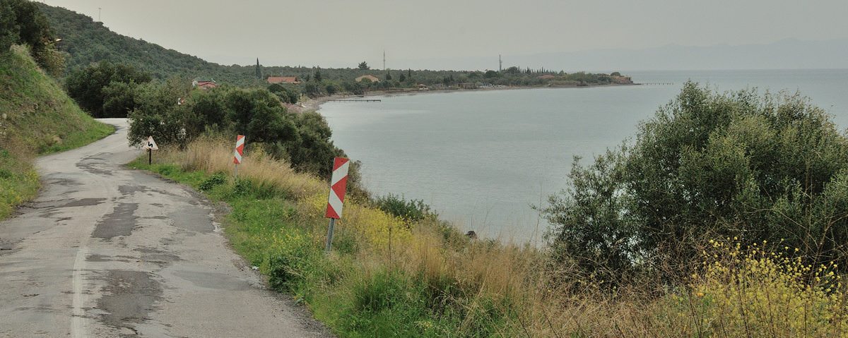 tiny coastal road in Turkey