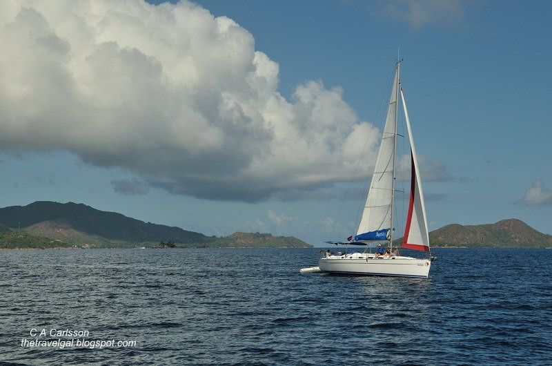 sailboat and islands