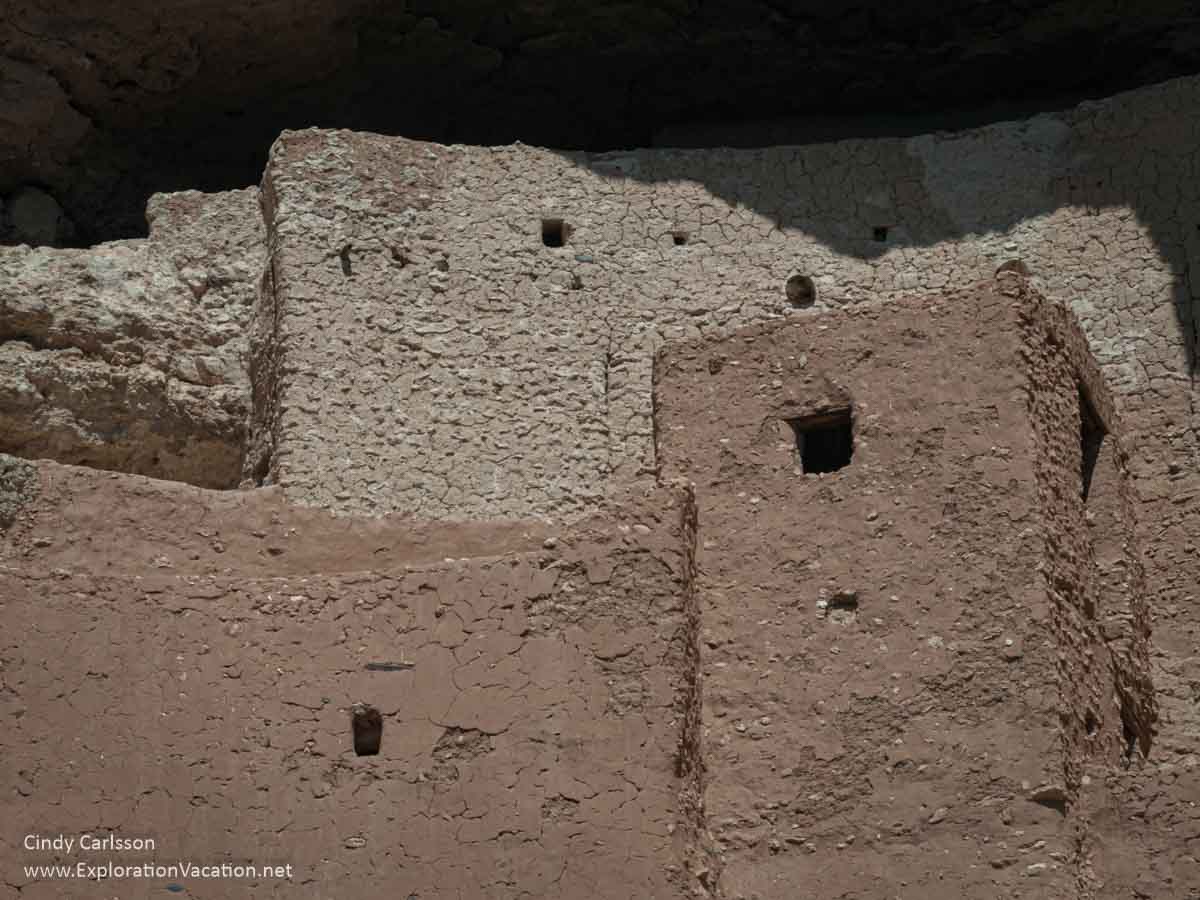 close up of cliff dwellings at Montezuma Castle
