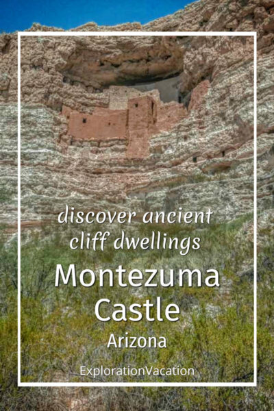 cliff dwelling with text "discover ancient cliff dwellings Montezuma Castle"