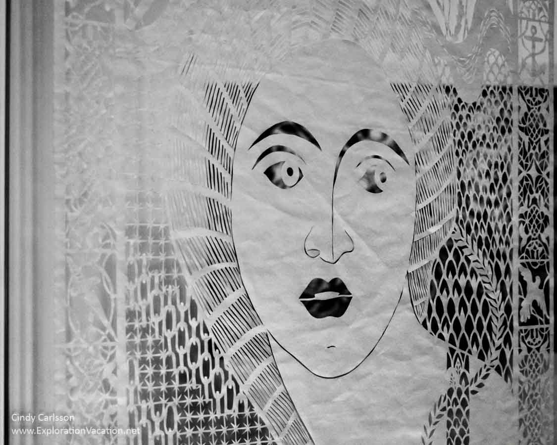 cut paper portrait of a woman