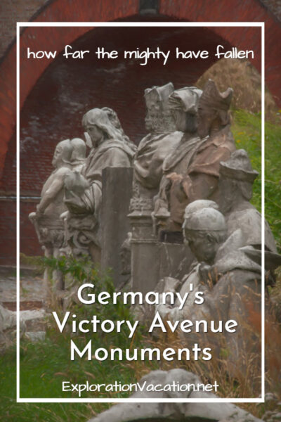 photo painting of broken statues lined up outside