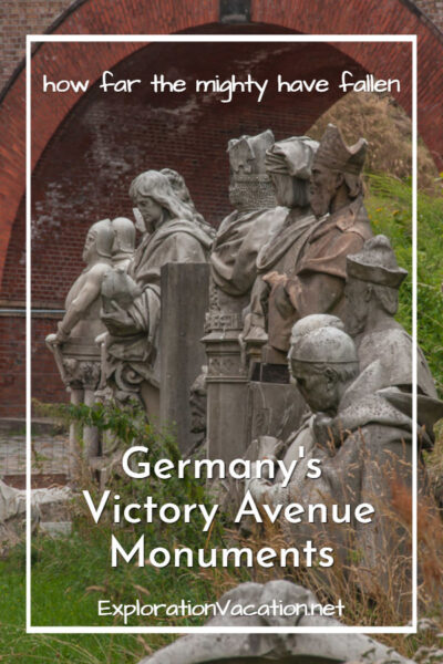 broken statues lined up outside