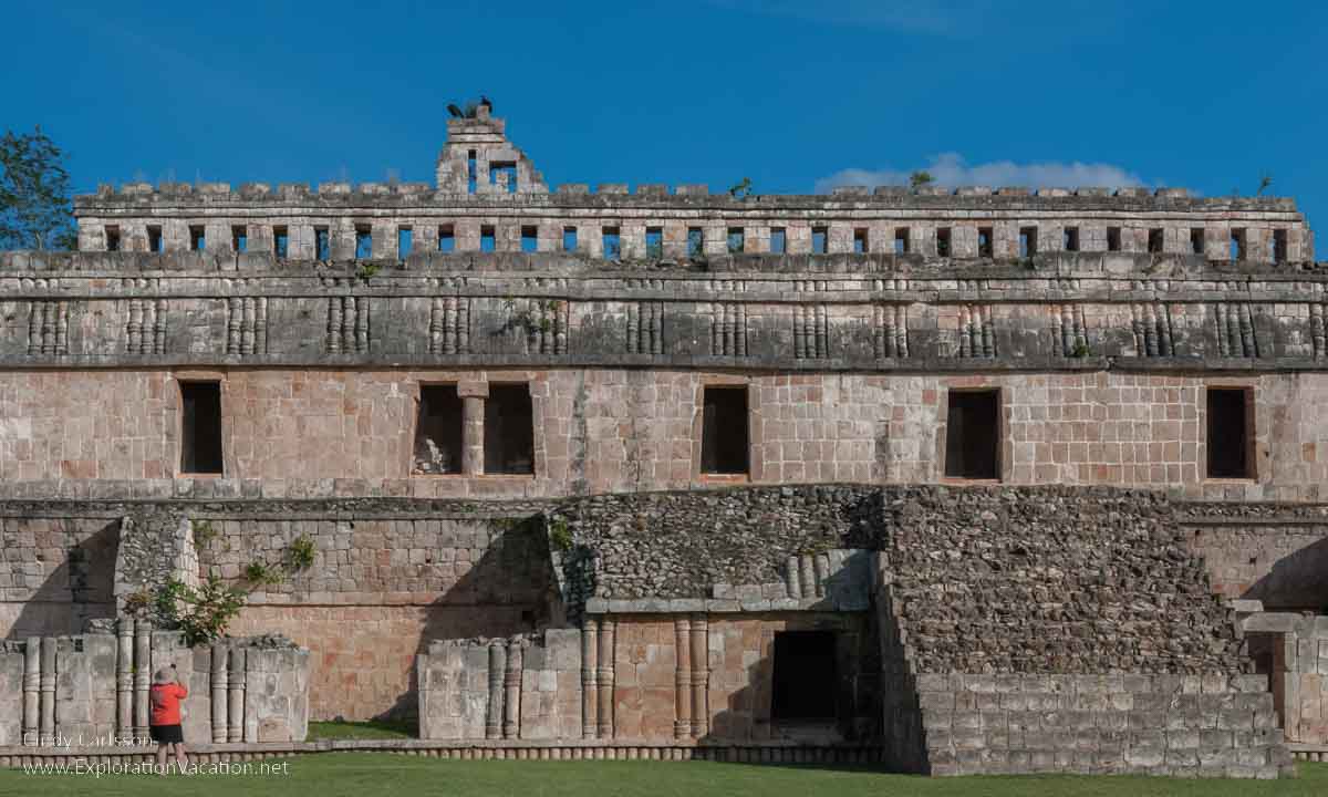 photo of the Palace at at Kabah Mexico, part of the Uxmal UNESCO World Heritage site &copy; Cindy Carlsson at ExplorationVacation.net