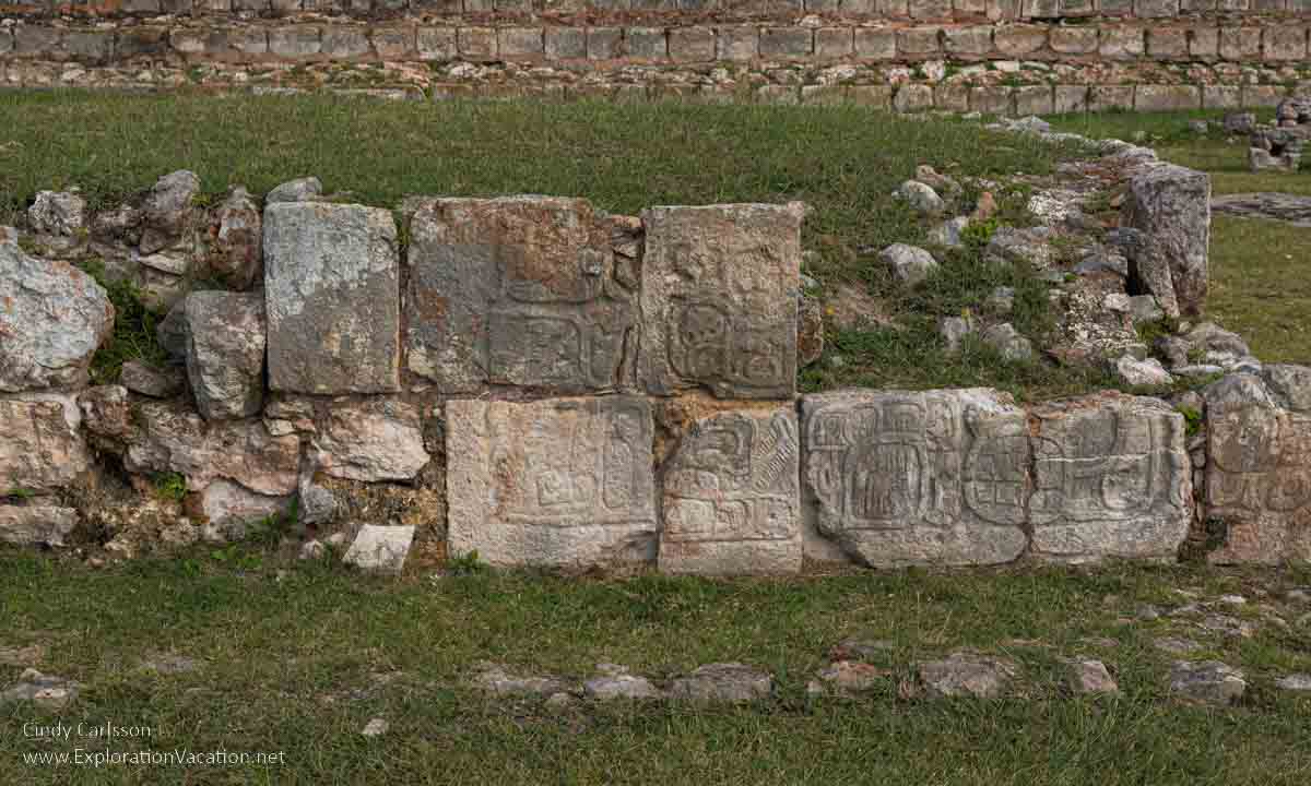 photo of the Altar of the Glyphs at the Codz Poop (Palace of the Masks) at Kabah Mexico, part of the Uxmal UNESCO World Heritage site © Cindy Carlsson at ExplorationVacation.net