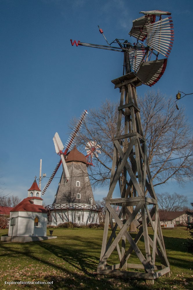 old fashioned windmills in Elk Horn Iowa