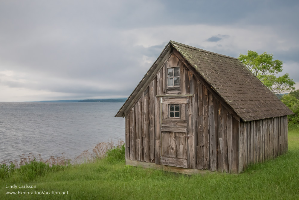 fish shacks along Lake Superior's North Shore in Minnesota