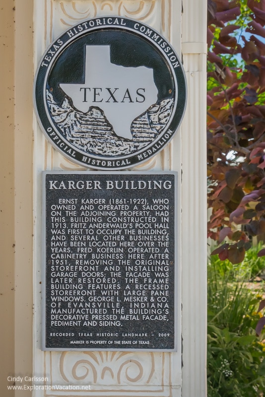 historic plaque Comfort Texas Hill Country - ExplorationVacation.net