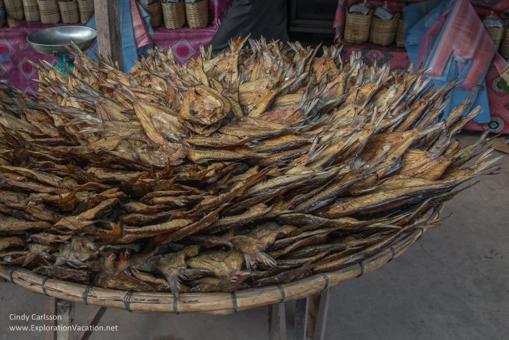dried fish at Nam Ngum market