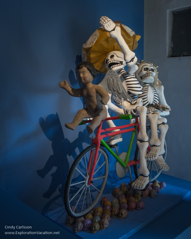 skeleton on a bike