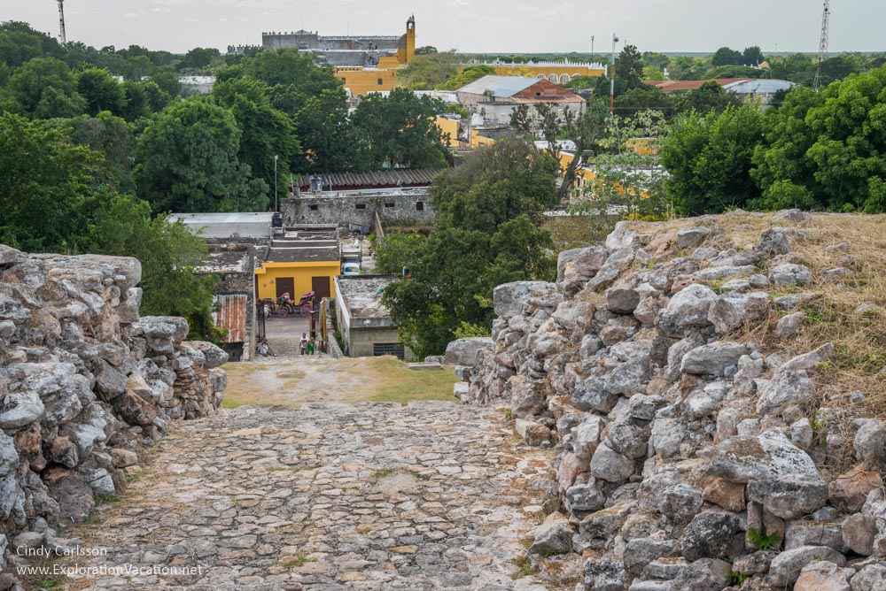 city of Izamal from top of the ruins