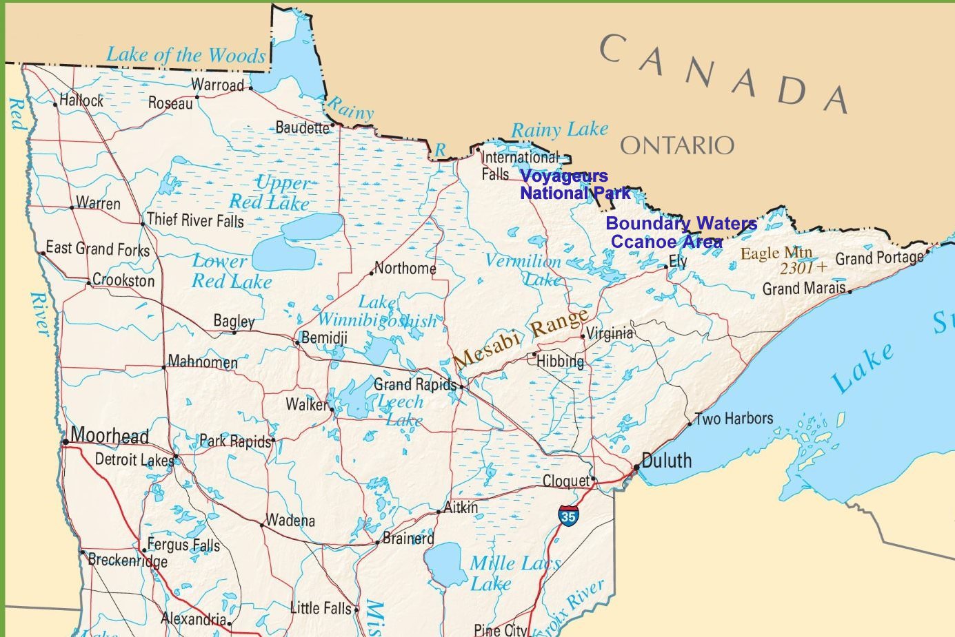 Northern Minnesota map