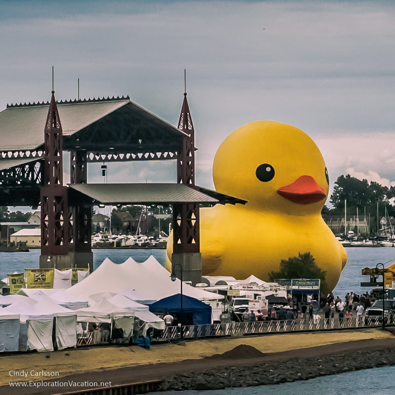 Giant rubber duck at the Duluth Tall Ship Festival - www.ExplorationVacation.net