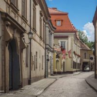 Street in Vilnius Lithuania Old Town walking tour - www.ExplorationVacation.net