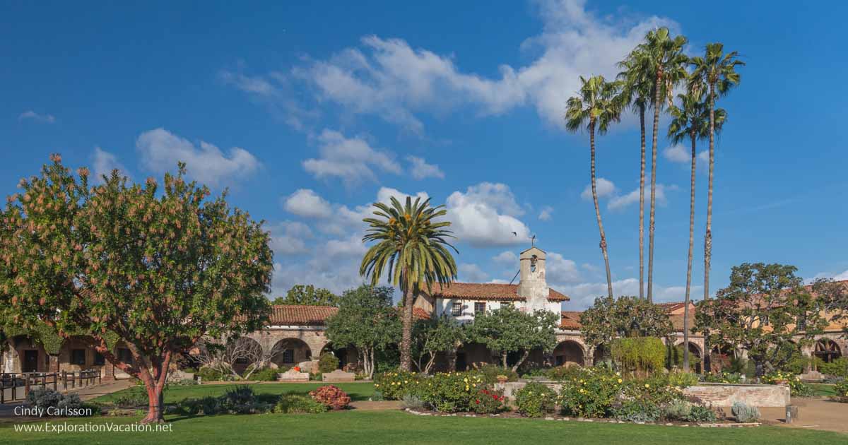 grounds of the restored Spanish Mission of San Juan Capistrano