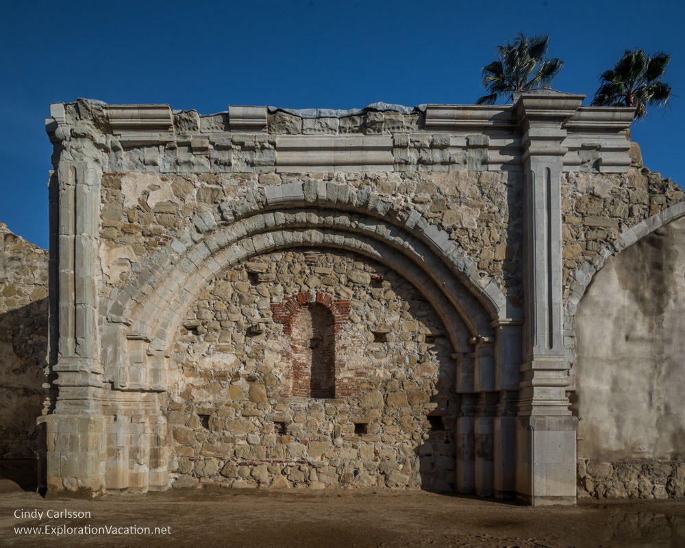 stone church ruins Mission San Juan Capistrano California - www.ExplorationVacation.net