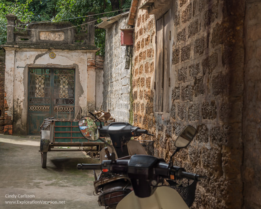 Laterite buildings Duong Lam ancient village Vietnam - ExplorationVacation