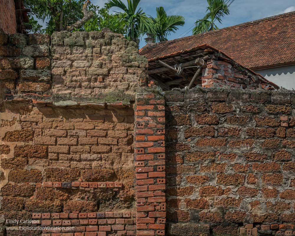 Laterite buildings Duong Lam ancient village Vietnam - ExplorationVacation