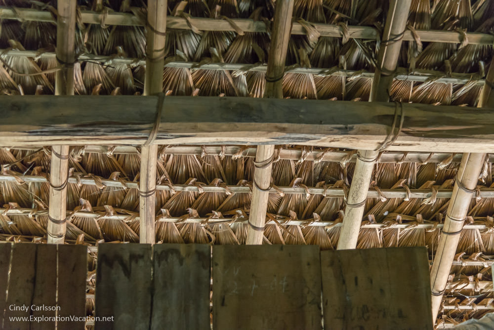 inside of roof in Me Village Northern Vietnam road trip - ExplorationVacation