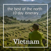 photo of a man looking over a valley of terraced rice fields with text "the best of the north 10 day itinerary: Vietnam"