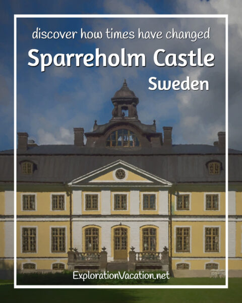 Painted view of Sparreholm Castle in Sweden's rural castle and manor country - ExplorationVacation #Sweden #VisitSweden #VisitSörmland #sponsoredtravel 