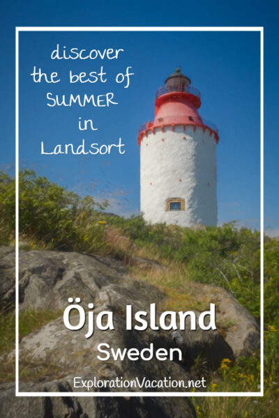 Painting of lovely #Landsort #Lighthouse on Oja Island in Sweden's Stockholm Archipelago - ExplorationVacation #visitsweden #swedishsummer #ojaisland