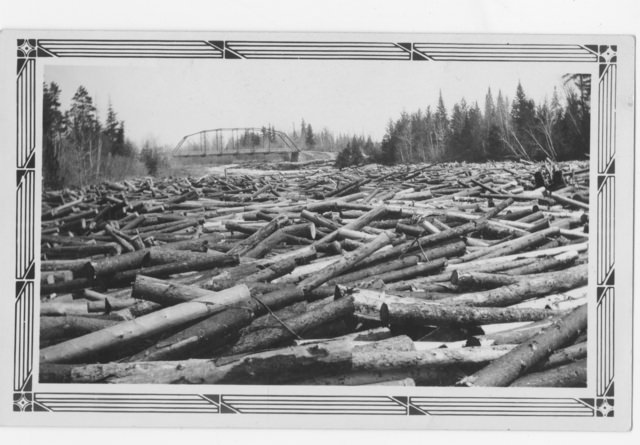 Logging on the Big Fork River (log jam?), 1925. Photo from the Minnesota Historical Society collection, locator number HD5.44 r31.