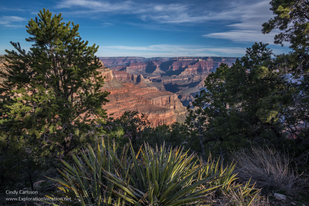 Scenic views from the Grand Canyon's south rim - Hermits Rest - www.ExplorationVacation.net