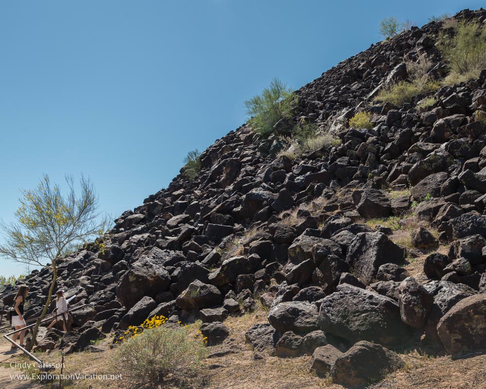 rock hills Deer Valley Petroglyph Preserve protects ancient rock art in Phoenix Arizona USA - ExplorationVacation.net