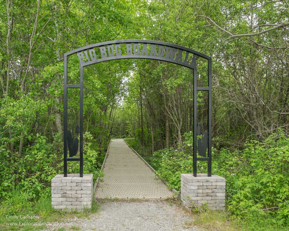 Entrance to the boardwalk that leads into the Big Bog - ExplorationVacation.net