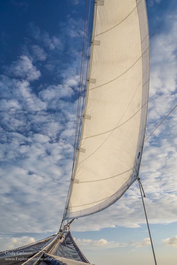 sail against a blue sky