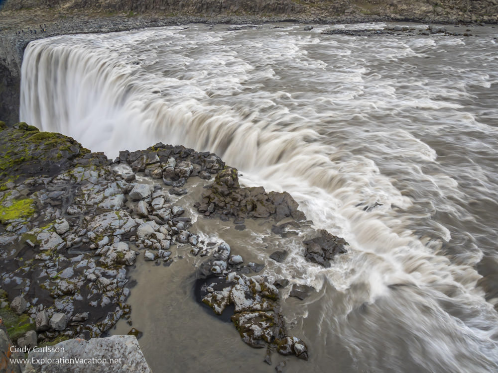 view down at the waterfall